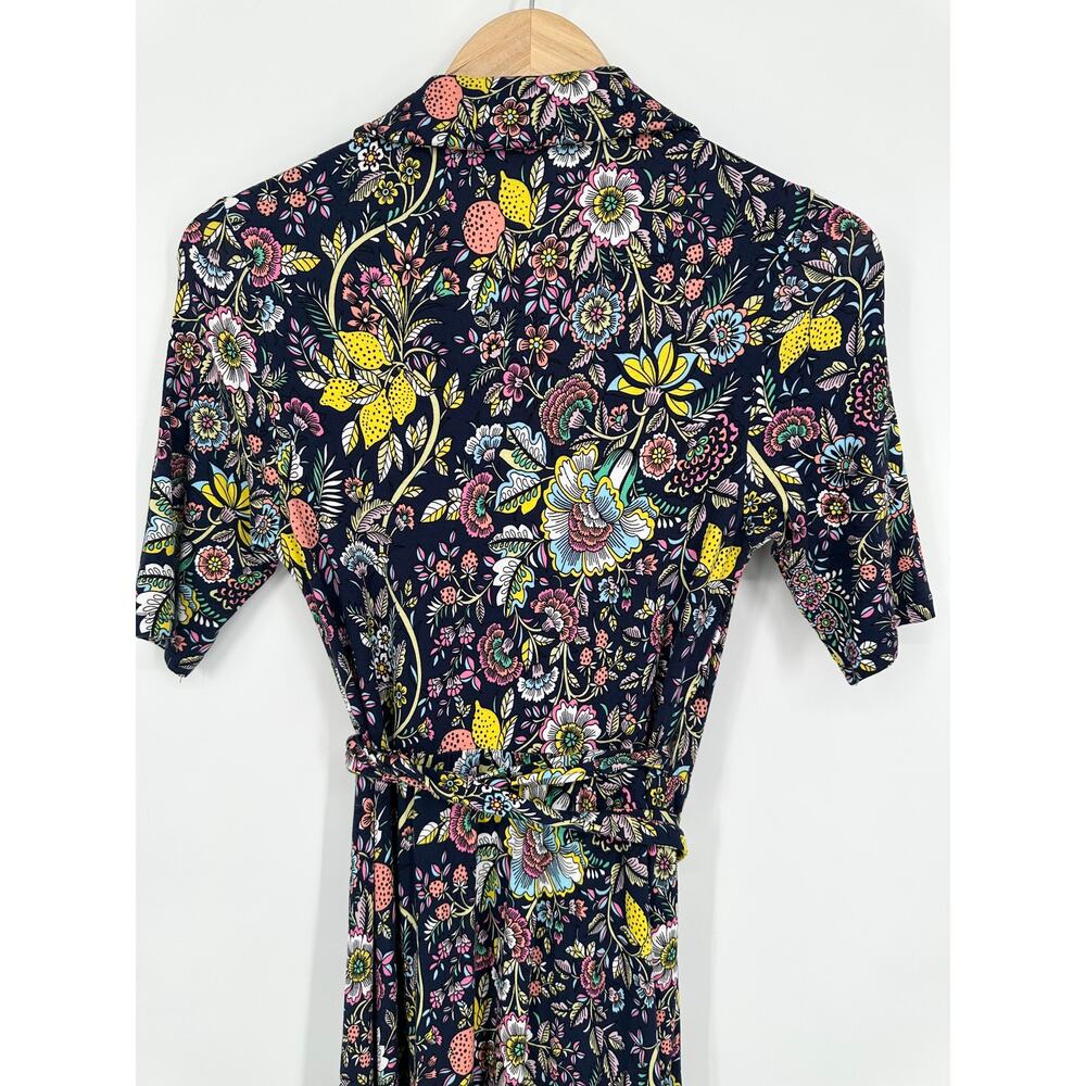 Boden Lavinia Jersey Wrap Dress Floral Print Short Sleeve Midi Tropic Meadow - Picture 8 of 12